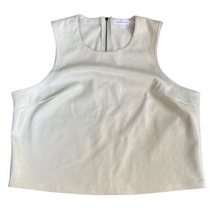 Good American Size XL (Sz 4) Better Than Leather Crop Top Ivory Bone NWOT Flaw